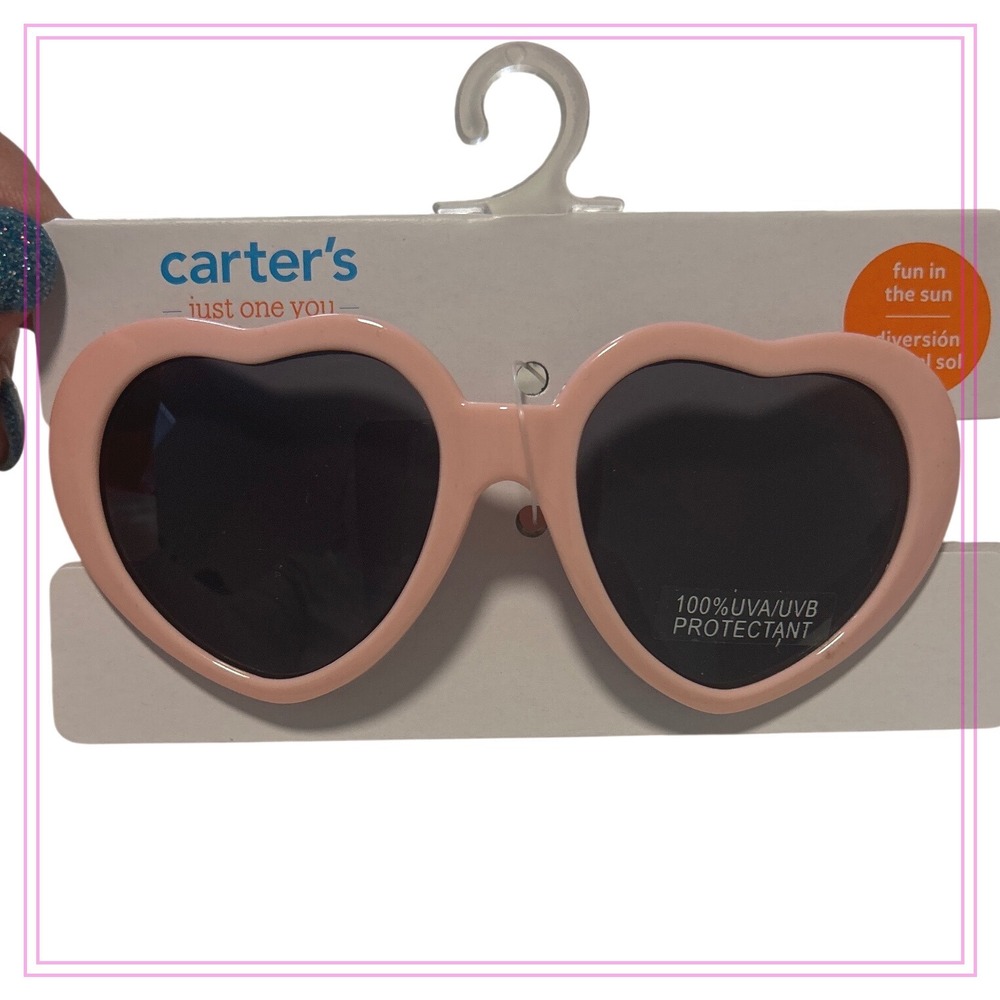 New Kids Carters Just One You Pink Heart Shaped Sunglasses UV‎ Protection